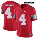 Women's NCAA Ohio State Buckeyes Chris Chugunov #4 College Stitched 2018 Spring Game Authentic Nike Red Football Jersey UF20F27GD